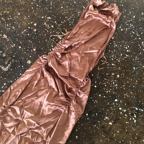 A.L.C. Inez Dress Toffee Brown Silk - Picture 10 of 10